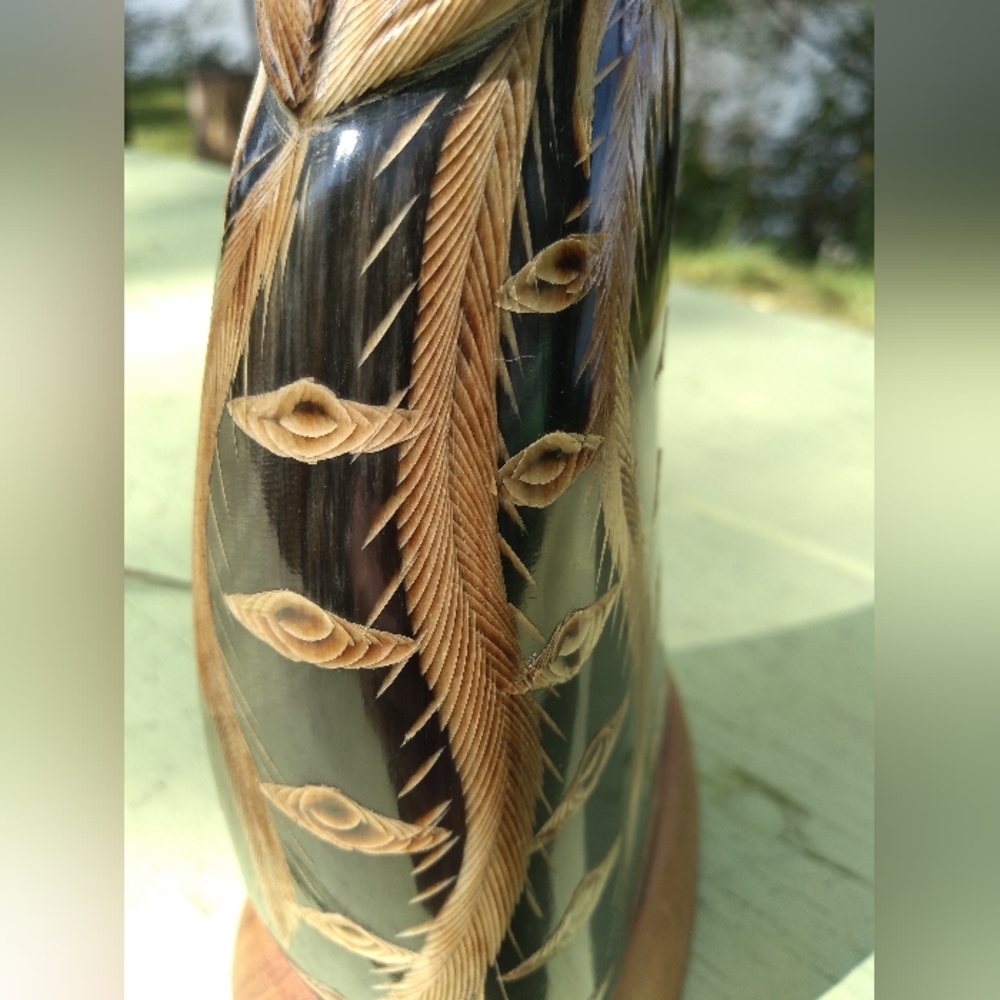 Detailed Quetzal Statue, Carved from Horn, Bangkok, Thailand, Bird, Peac… - Picture 11 of 12